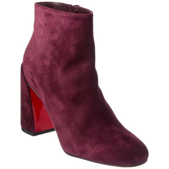 Christian Louboutin Jane 85 Suede Bootie, Red